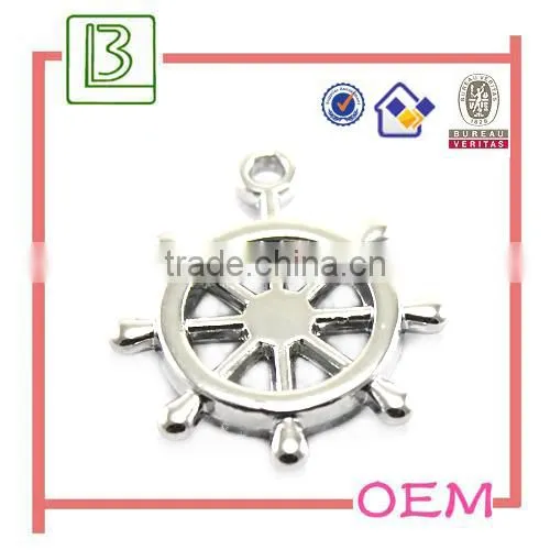 silver plated metal anchor pendant