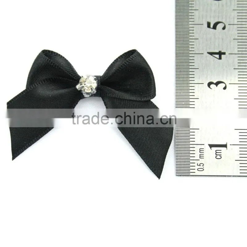 Black ribbon bows with rhinestone