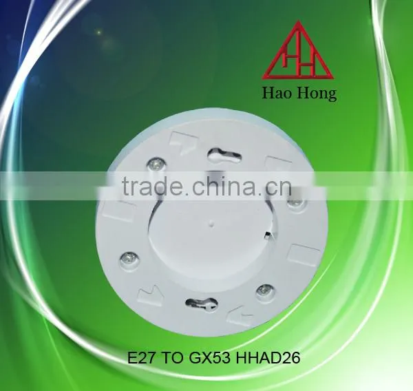 HAOHONG plastic E27 to GX53 plastic adapter Converter