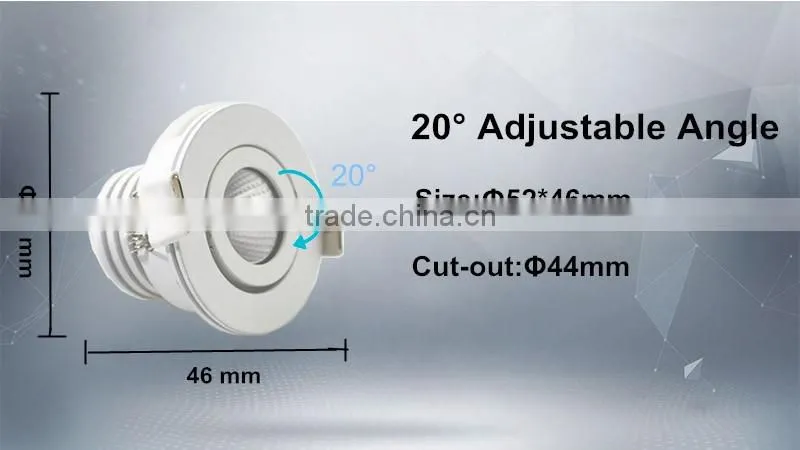 Popular 30mm cutout 3w/5w mini cob led light downlight