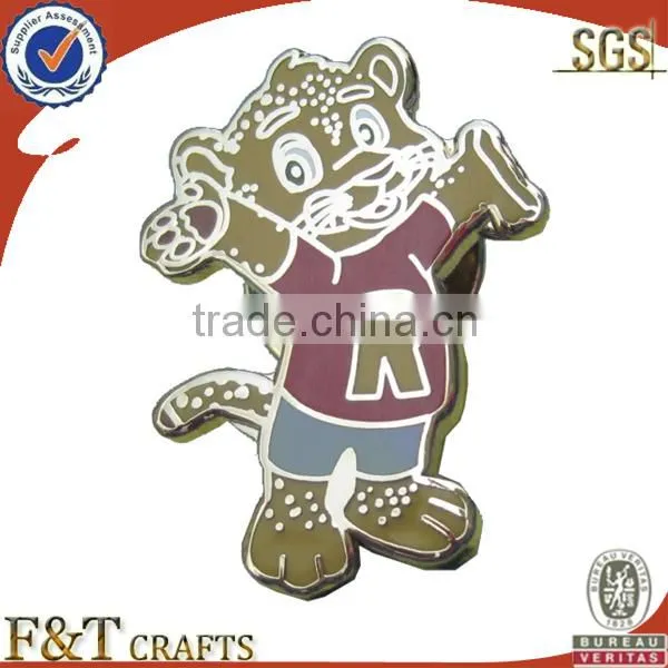 cheap metal baked enamel badges pins with safty pin