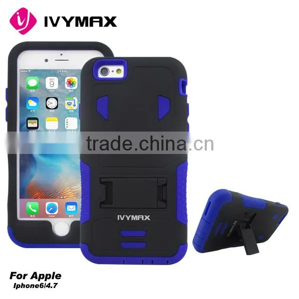 IVYMAX Wholesale PC Silicone 2 in 1 stand case for iphone 6s