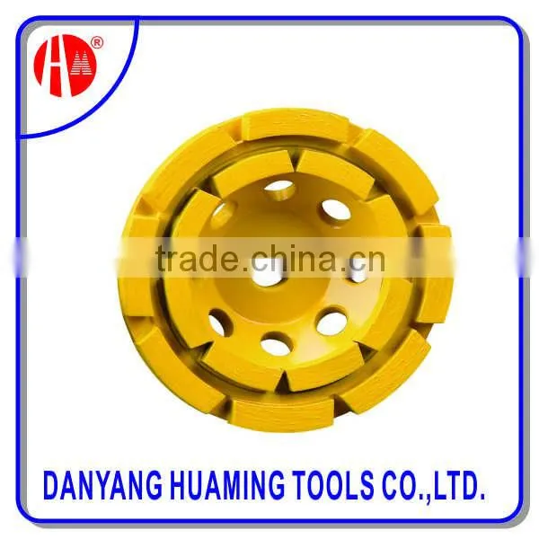 China factory arranged segments Double Row Cup Grinding Wheel for grinding concrete surface and floor