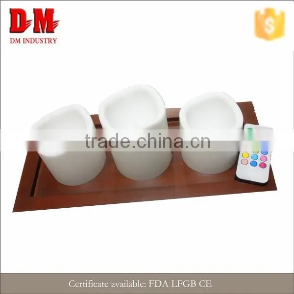 flameless pillar 3PC LED candles with remote control
