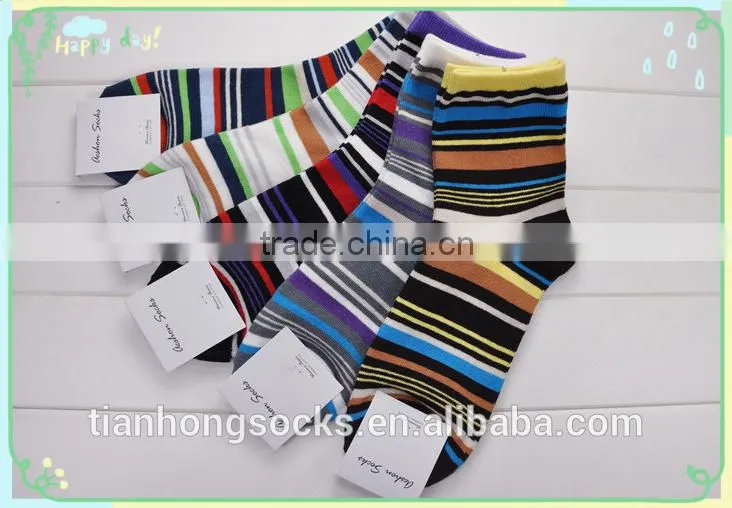 Men Crew Socks new striped design soft -fit hot selling socks Cotton