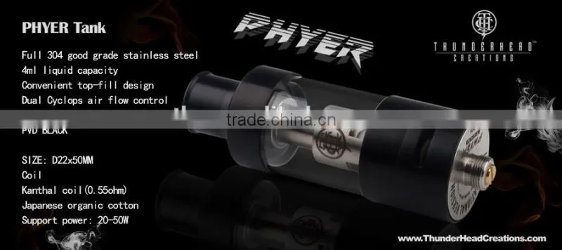 THC RTA tank, 4.0ml top fill design phyer tank