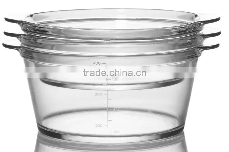 new design Pyrex glass Microwave casserole dishes with glass lid