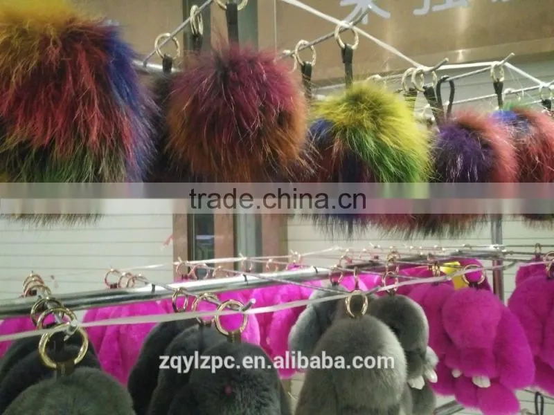 Natural Real Fur Pom Poms Ball / Fur Ball / Raccoon Fur Pompon