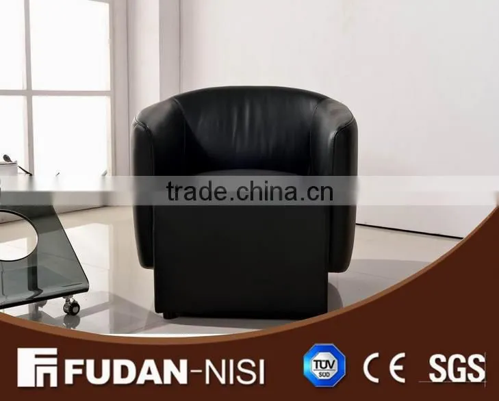 modern round top grain leather sofa leisure chair