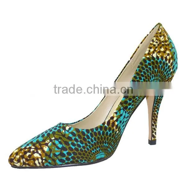 African Wax Printed Fabrics Women's High Heel Shoes And Bags For Party
