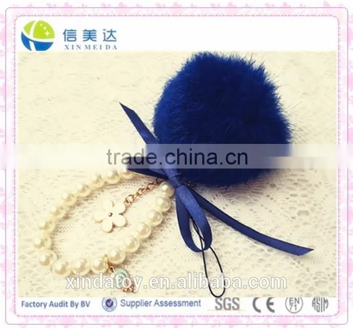 Fashion plush mobile phone and bag pendant/String of Pearls keychain plush toy