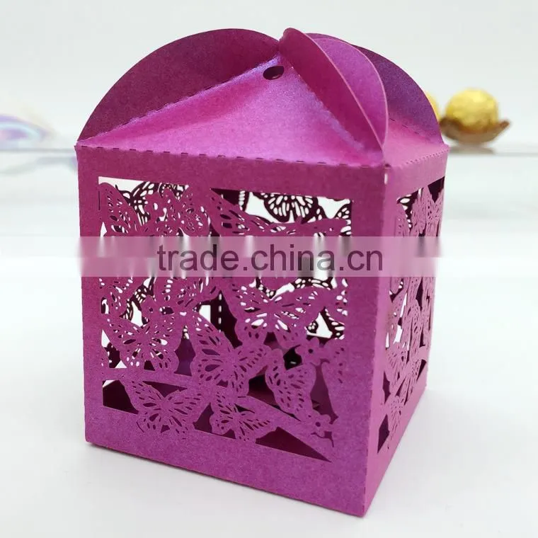 C229 Laser gummy candy box wedding favor butterfly candy gift for decoration