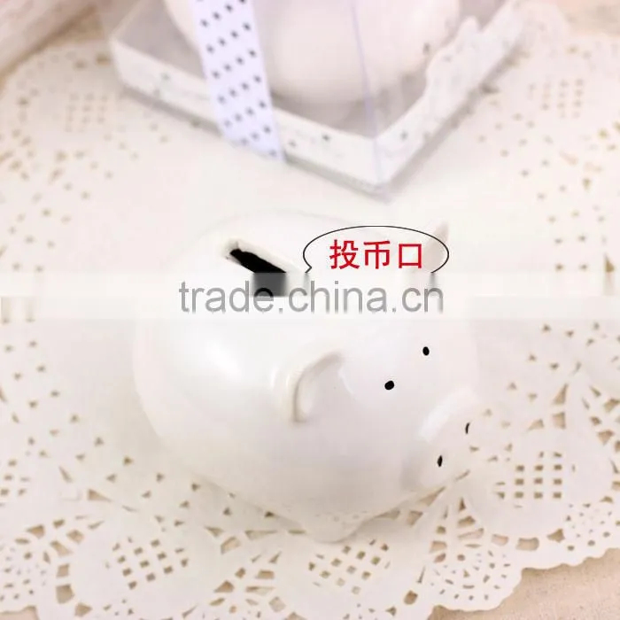 baby shower giveaways for guest--Lovely Ceramic White Pig Bank wedding bridal favor