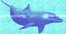 New design handmade non-cutting pool water flower mosaic pattern Tile