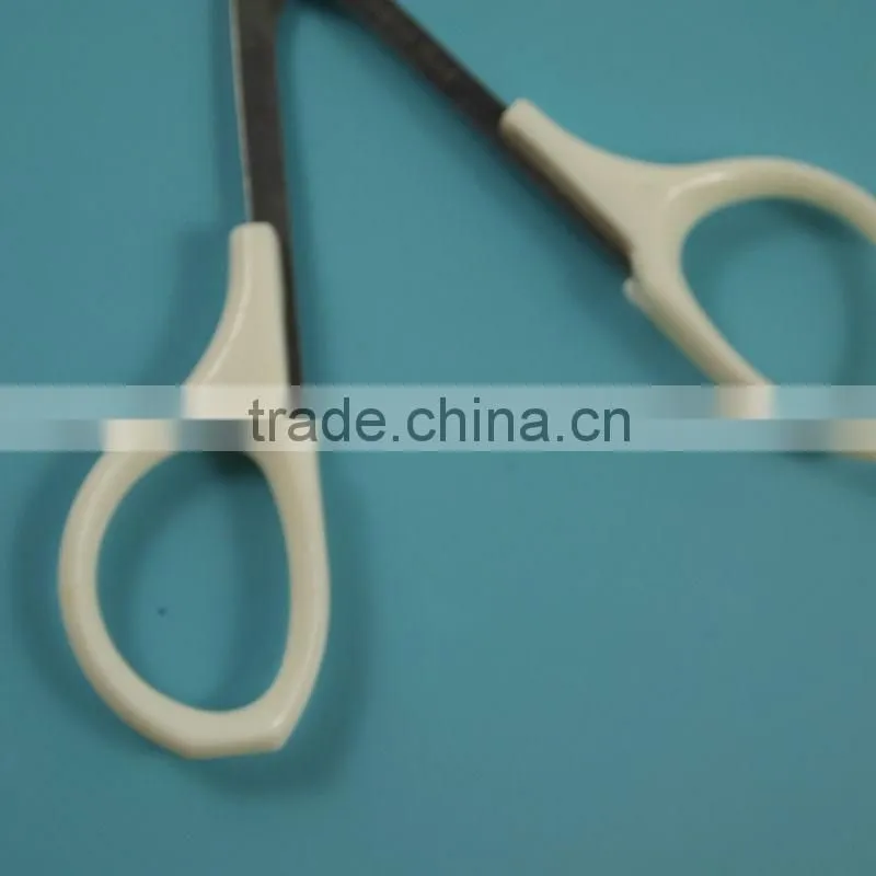 MRJ-020 White color plastic handle sharp tip stainless steel beauty scissors