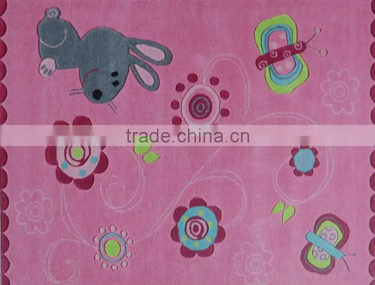 Soundproof hot pink carpet with modern pattern