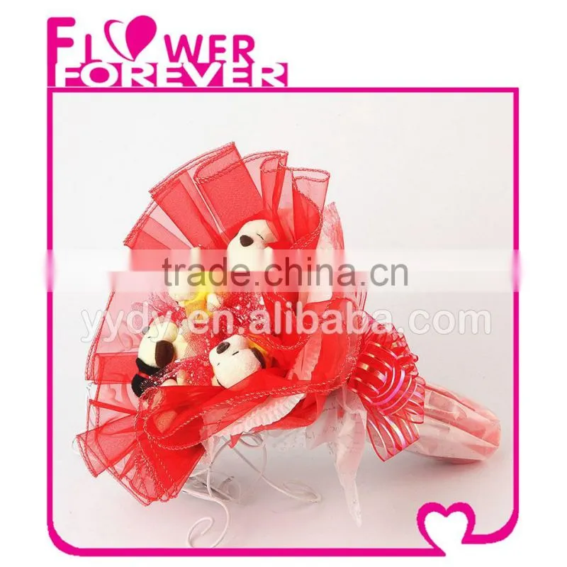 Lovely Gift Plush Doll Dog Bouquet Toy