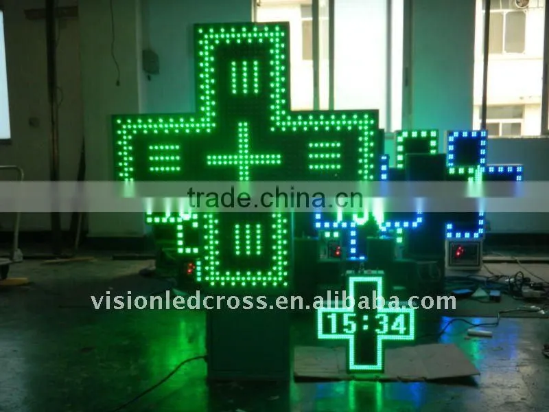LED Electronic Pharmacy Cross Signs Graphic Screens