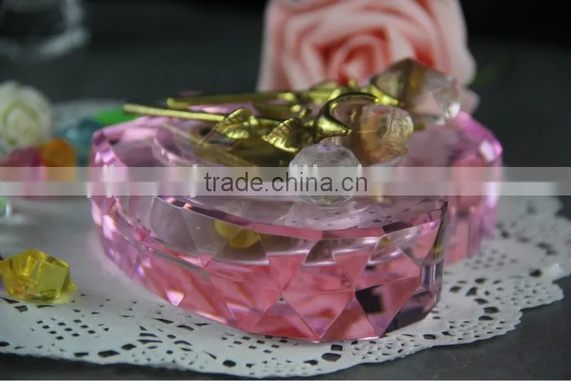 Heart Shaped Pink Crystal Music Box For Wedding Gift