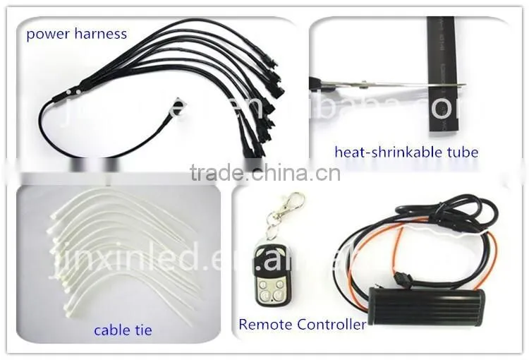 6pcs motorcycle led lighting kit with 4 key remote