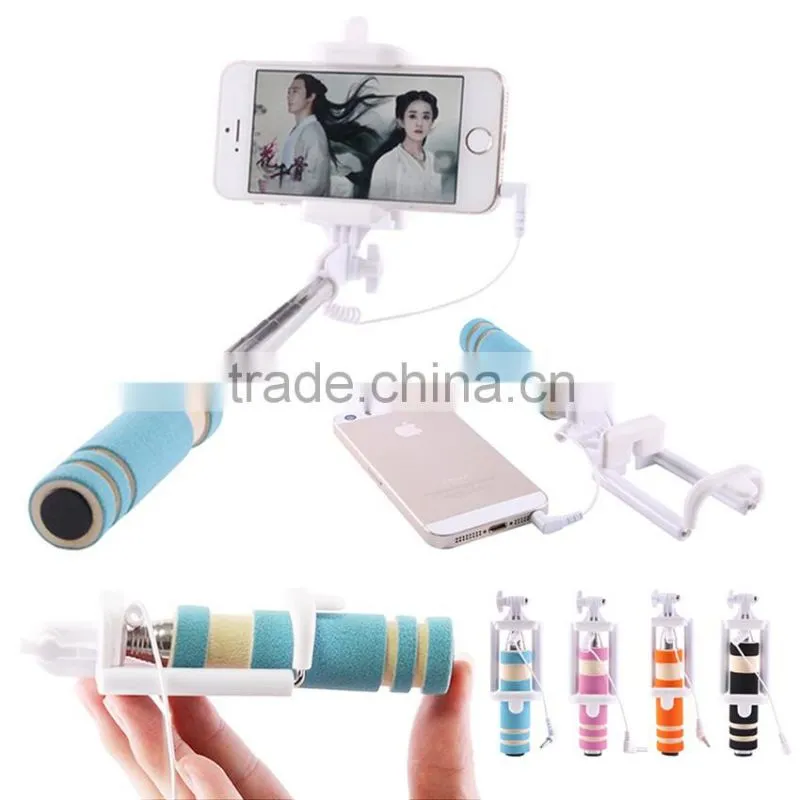 Wholesale Cheap Price Colorful Mini Selfie Stick Tripod with Wired for Smart Phone for iPhone for Samsung
