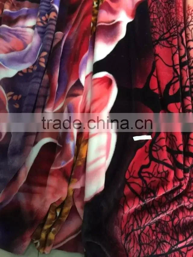 Fancy Printed Flannel Wholesale Fabric Velvet for Artificial Woolen Blanket