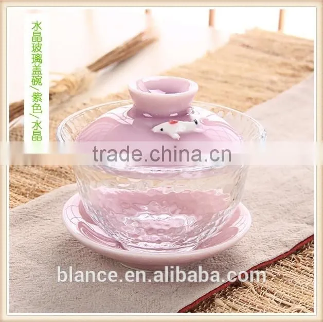 Glass tea cup in pond design