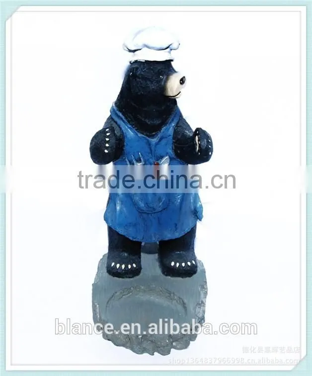 black bear shape resin wine bottle display stand