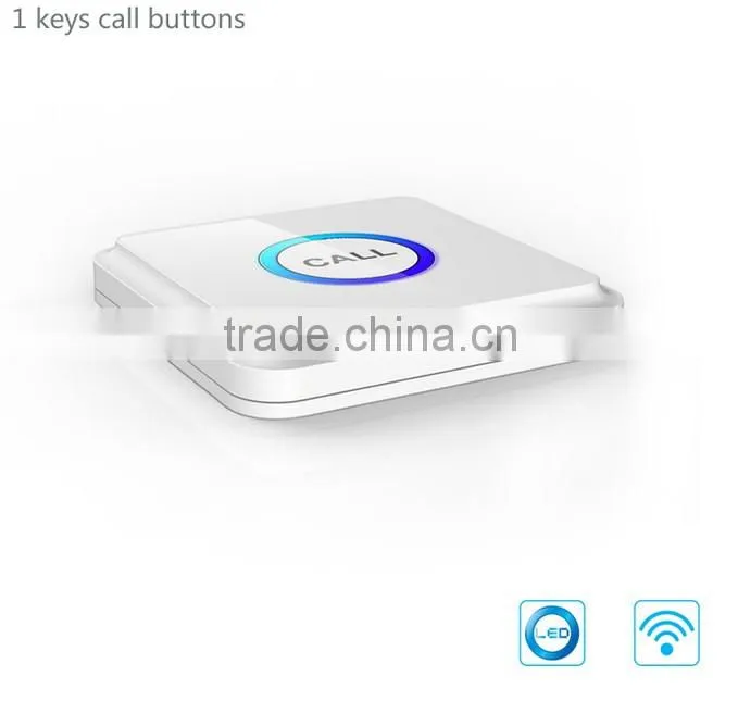 Newest model square shape white&blue color wireless call button