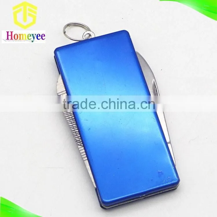 square shape mini pocket knife with scissors and knife keychain/gift knife