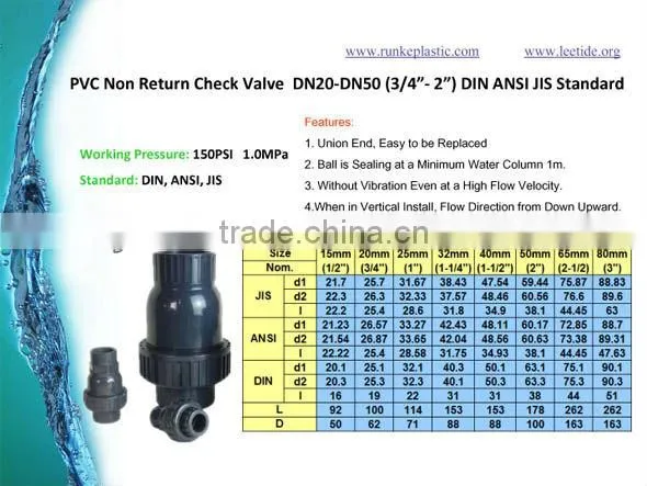Plastic PVC Swing Check Valve