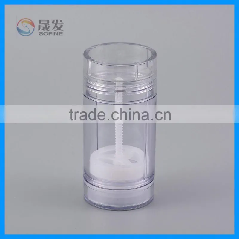 Round empty deodorant stick crystal