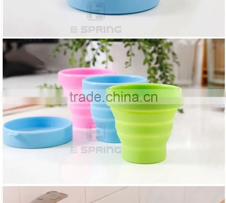Mini retractable silicone cup silica gel outdoor travel portable cups Travel Folding Cup