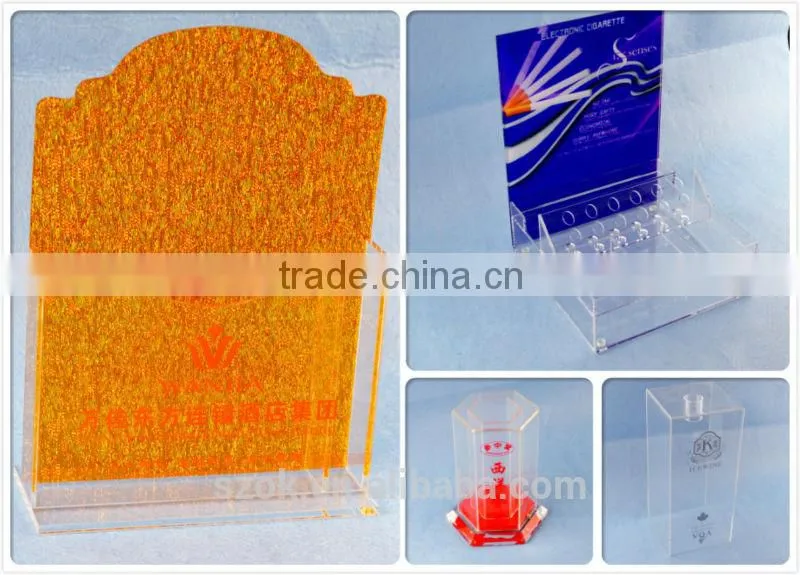 customized high clear acrylic rounded layered food display rack promotional