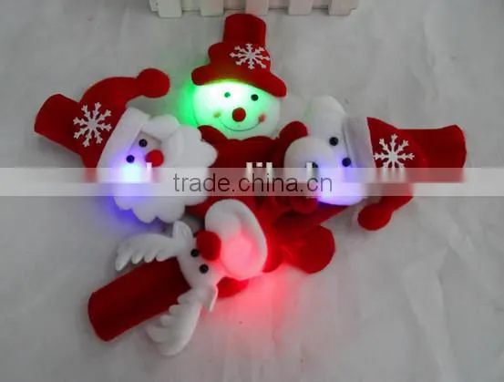 santa clause led light slap bracelets Christmas ornament