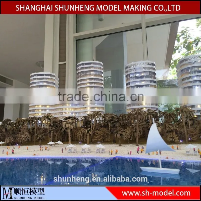 high quality customize handmade scale architectural model with custom wooden base