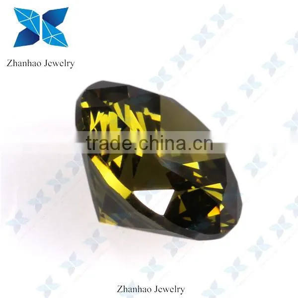 Raw material dark peridot loose cubic zirconia stone for jewelry