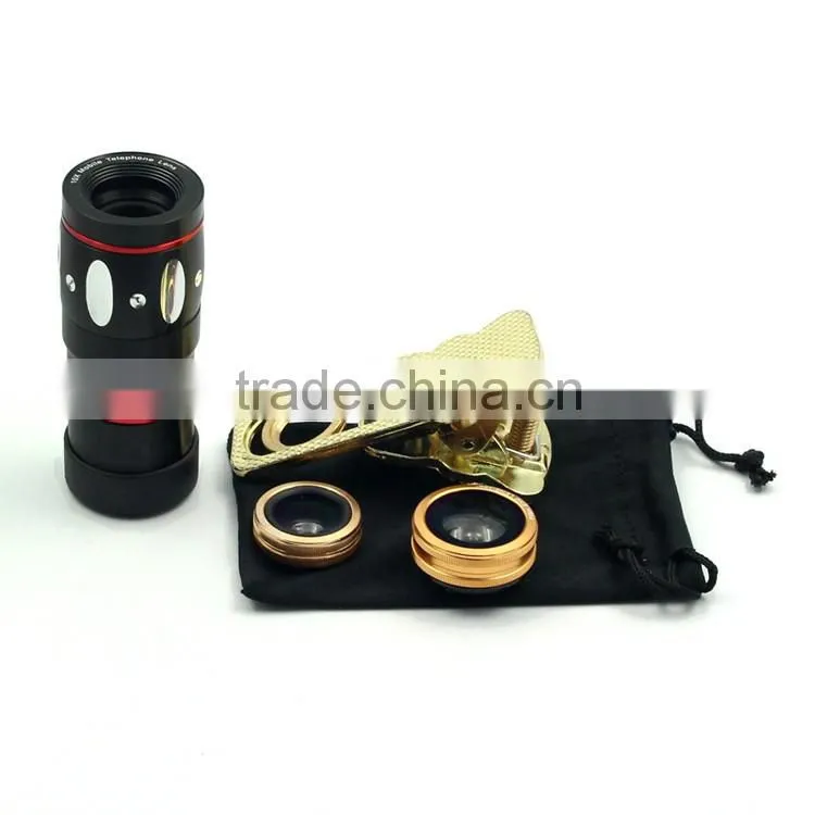 4in1 10x Telephoto Lens/Fisheyes/Macro and Wide Angle Cat Design Universal Clamp Camera Lens for iPhone iPad Samsung Galaxy Note