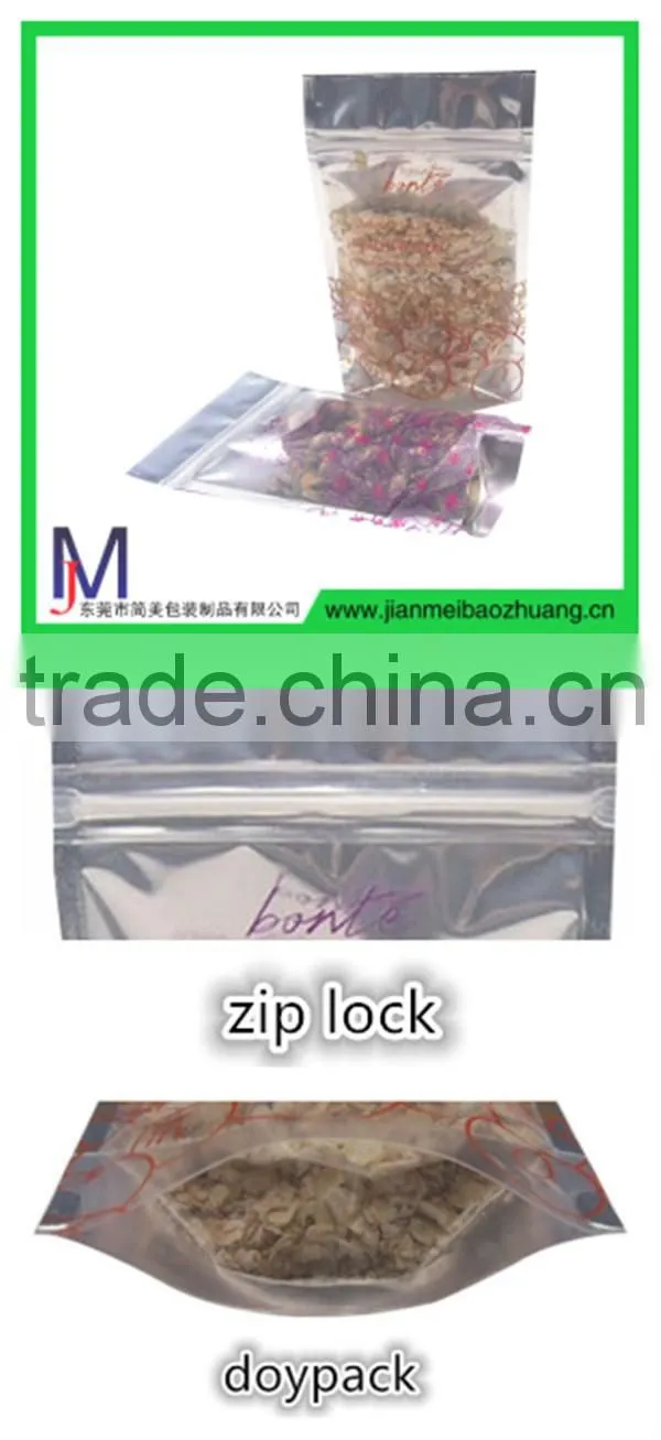 custom printing stand up pouch with zip lock/food bag