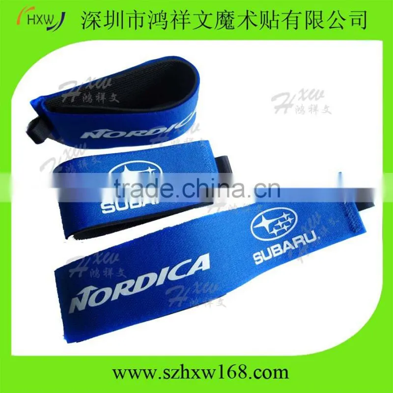 Custom Deluxe Rubber alpine skiing hook loop ski straps