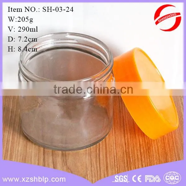 round 290ml honey glass bottle glass jars for honey wholesale
