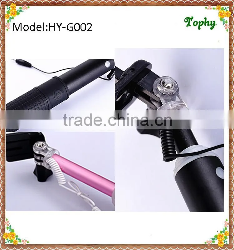 2015 New High-quality Aluminium Alloy Extendable Hand Held Foldable Selfie Stick/Monopod Selfie Stick/Cable Selfie Stick