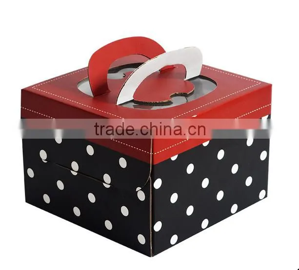 Custom Foldable Kraft cake paper box with Window