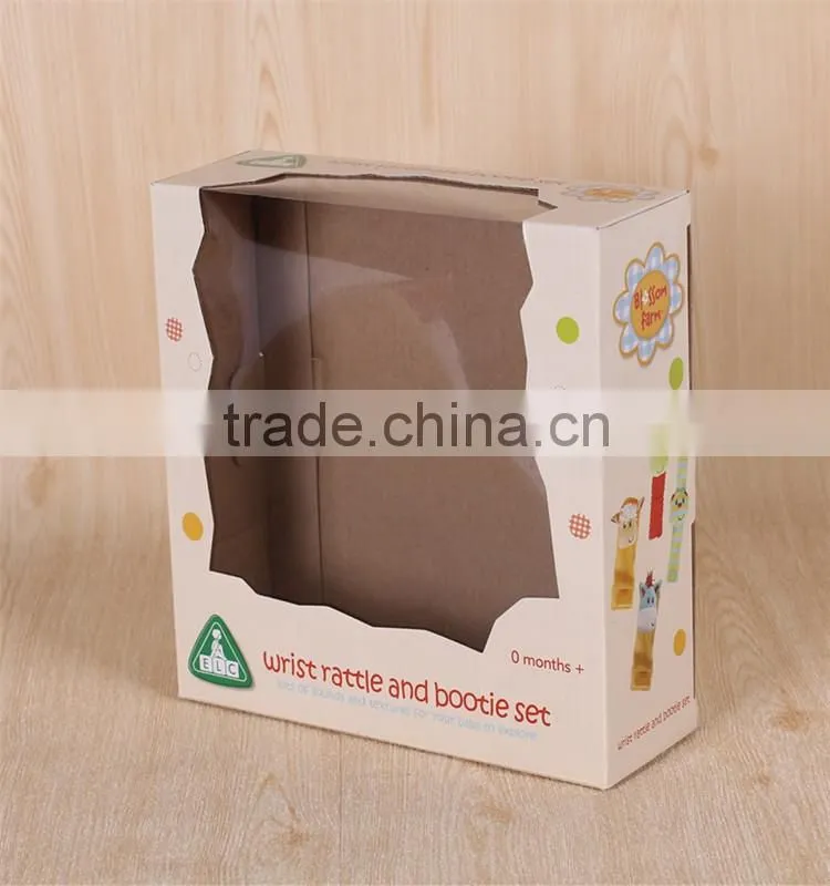 Customized lid and tray rigid paper baby shoe box