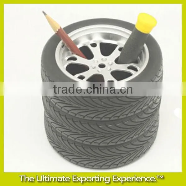 custom pensil holder,PVC Tire brush pot,Creative Plastic Pencil Holder Brush Pot,Tire Shape Brush Pot Pen Holder