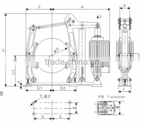 Electric Hydraulic YWZ9 Drum Type Brake