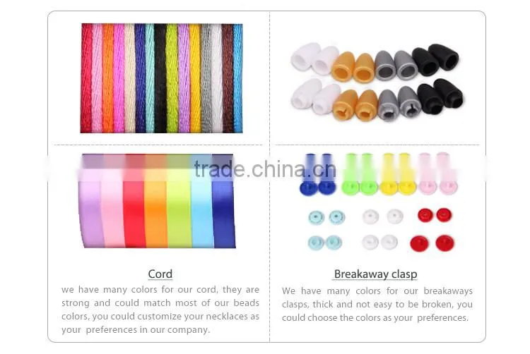 latest design beads necklace star silicone bead heart shape bead baby teething