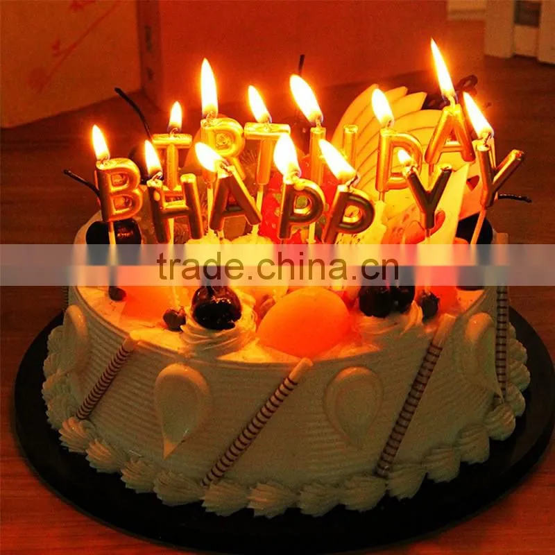 golden letter candle for birthday