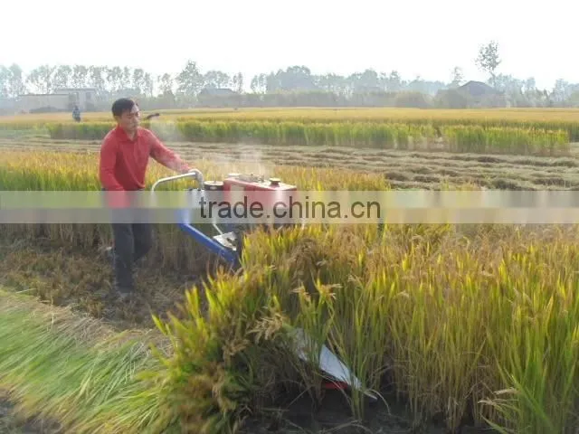 Mini tractor rice reaper harvester