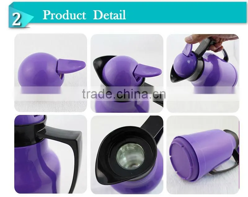 2014Colorful double wall glass inner coffee jug water machine,sport pot (JGAD-C)